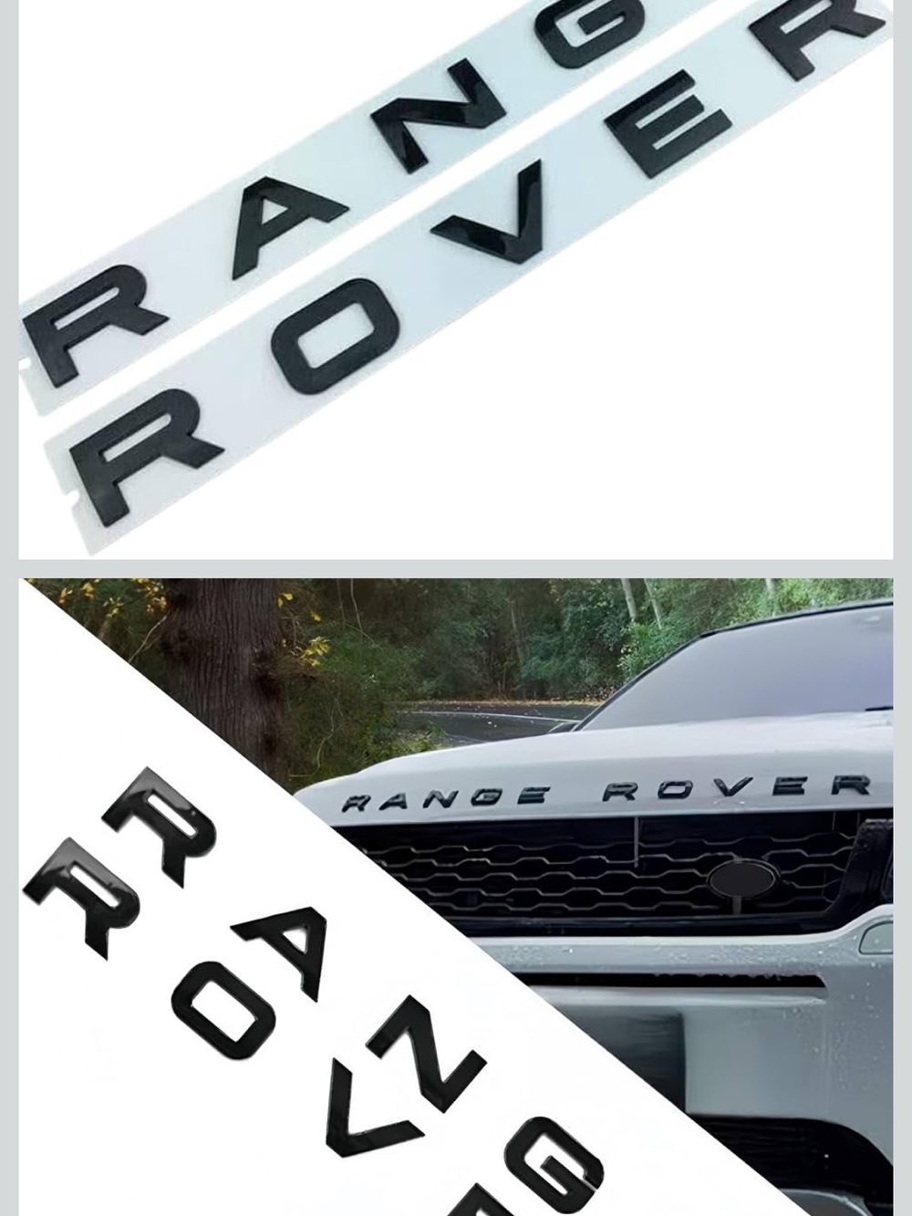 Range Rover Hood Lettering Emblem Kit - Black